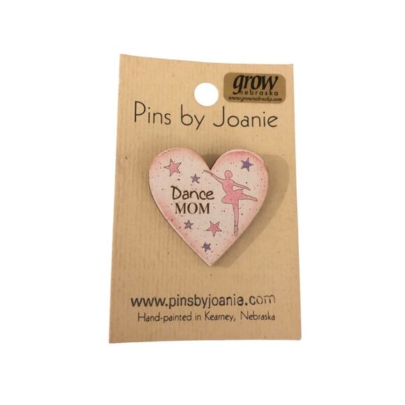NWT Pins by Joanie Dance Mom Heart Pin Broach Ballet Dancer - Picture 1 of 3